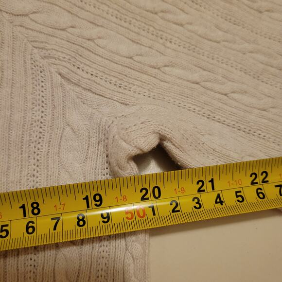 Sonoma 100% Cotton Cable Knit Sweater Women's L Beige V-Neck Pullover Top - Picture 9 of 11
